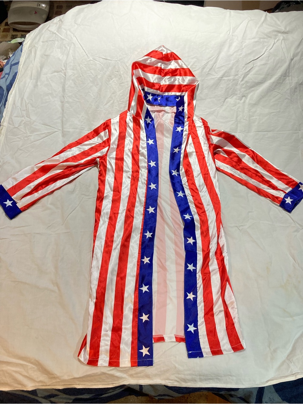 American Flag Satin Robe, size small